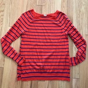 J. Crew Factory Thin Stripe Boatneck Sweat…